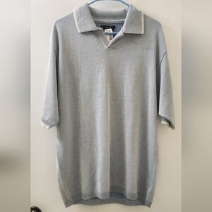New Raffi Men's Light Gray Polo Shirt, Size Large.